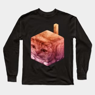 Cat Cube^3 (Voxel Feline, Block Pet, Box Cat) Long Sleeve T-Shirt